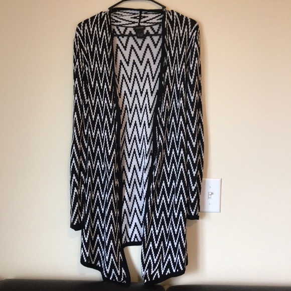 Focus 2000 zig zag white black cardigan - Picture 1 of 7
